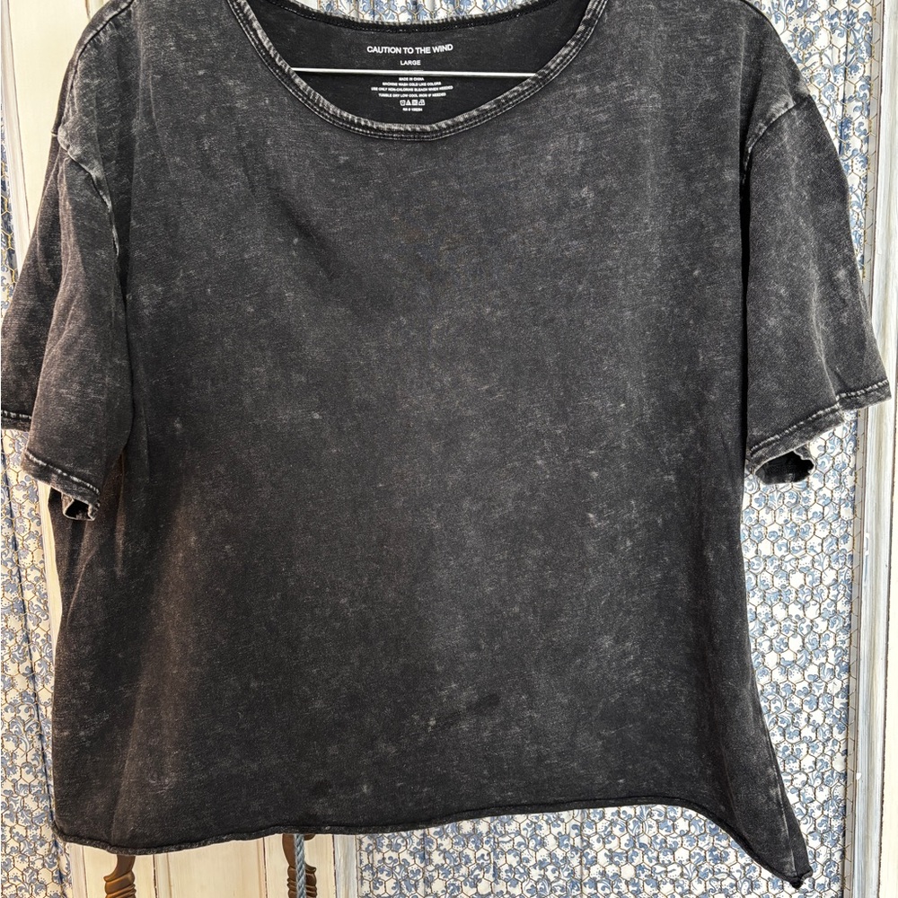 Caution To The Wind Charcoal Short Sleeve Tee